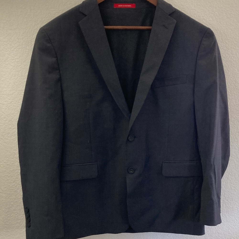 Kenneth Cole Classic charcoal Men's Blazer wool blend slim fit  44s wool blend